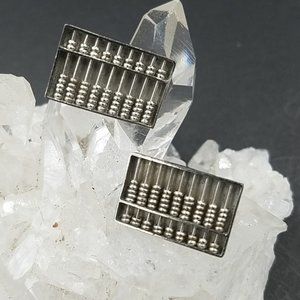 Vintage Sterling Silver Abacus Cuff Links